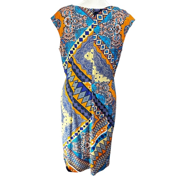 Dressbarn Woman's Multicolored Wrap Stretch Dress Size 12 - Picture 5 of 10